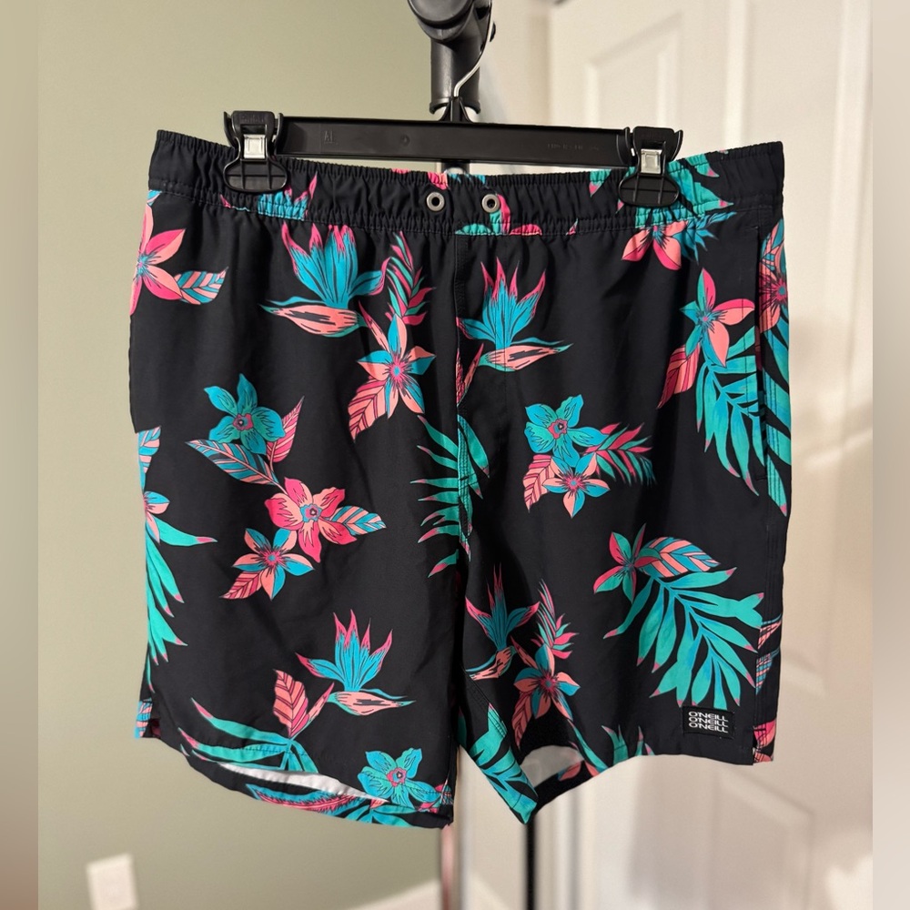 O'Neill Black Floral Swim Trunks